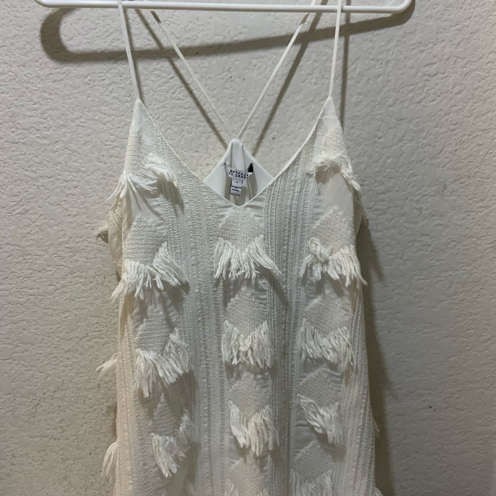 10 Crosby Derek Lam Womens Tassel Weave Tank Top White Size 4 - Picture 2 of 7